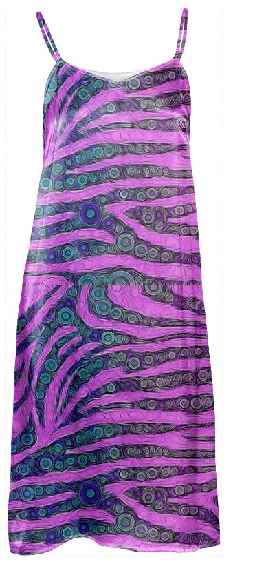 Purple Pink Zebra Abstract Slip Dress