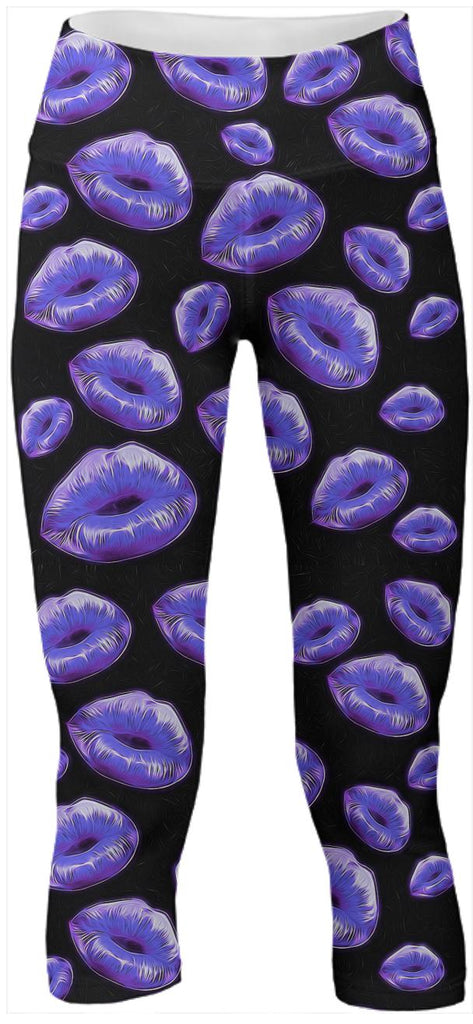 Sassy Lips Purple Yoga Pants