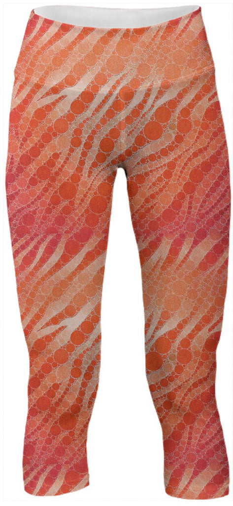 Orange Zebra Abstract Pattern Yoga Pants