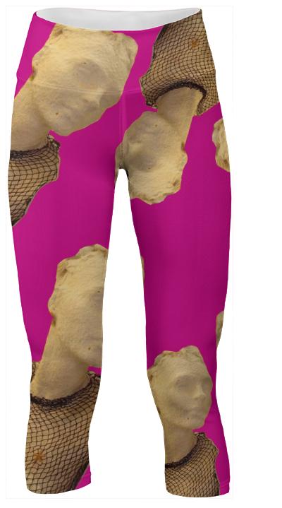 Hot Pink Fishnet Woman Yogapants