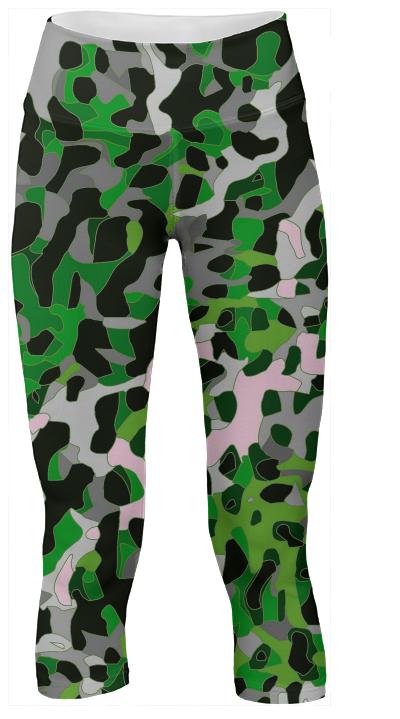 Neon Green Black Cheetah Yoga Pants