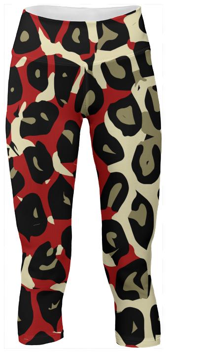 Red Black Camouflage Cheetah Abstract Yogapants