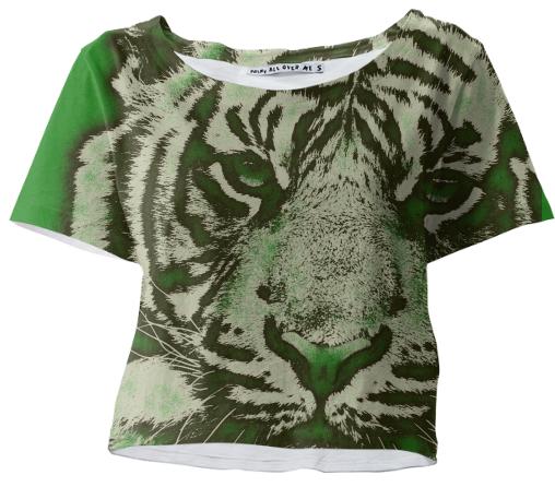 Green Tiger Crop Tshirt