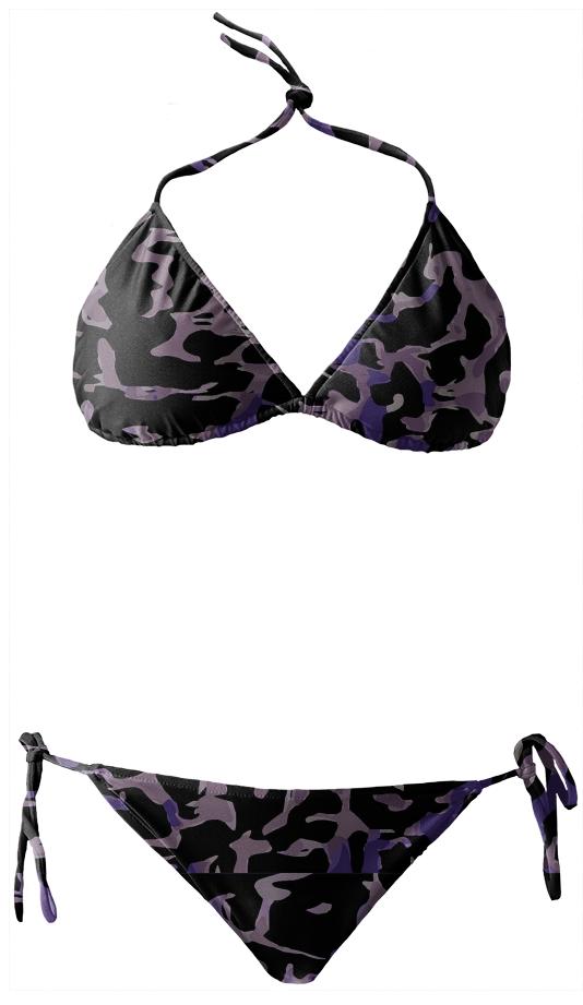 Dark Purple Cheetah Camouflage Bikini