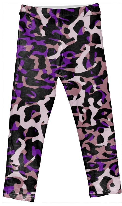 Purple Cheetah Camouflage Kids Leggings