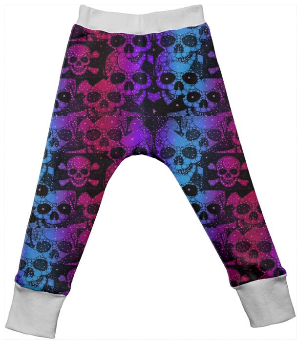 Kids Rainbow Skulls Drop Pants