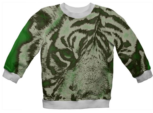 Kids Green Tiger Sweatshirt