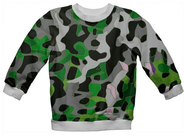 Kids Green Cheetah Camouflage Sweatshirt