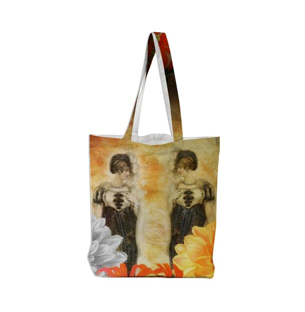 Beautiful Vintage Woman Reflection Tote