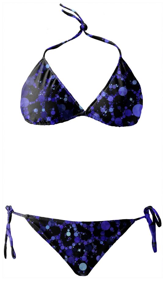 Blue Black Shiny Bikini