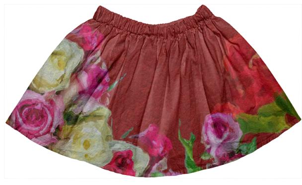 Beautiful Textured Flower Garden Kids Skirt