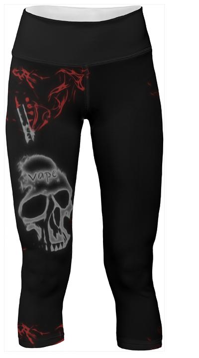 Black Skull Red Smoke Vape Yogapants