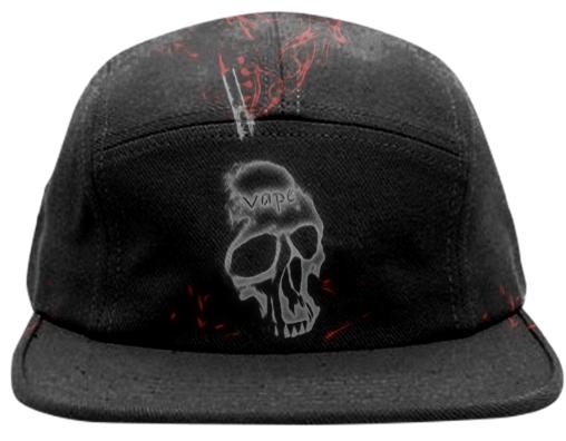 Skull Red Smoke Vape Baseball Hat