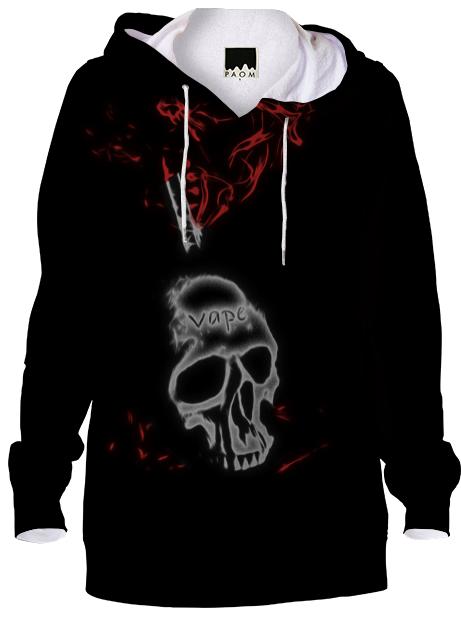 Black Skull Red Smoke Vape Hoodie PAOM Black Skull Red Smoke Vape Hoodie PAOM