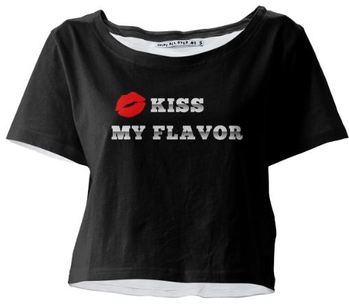 Kiss My Flavor Red Lips Crop Tshirt