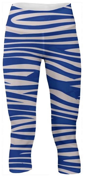 Blueberry Zebra Abstract Yoga Pants