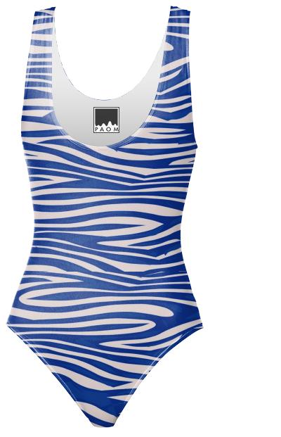 Blueberry Zebra Abstract Swimsuit