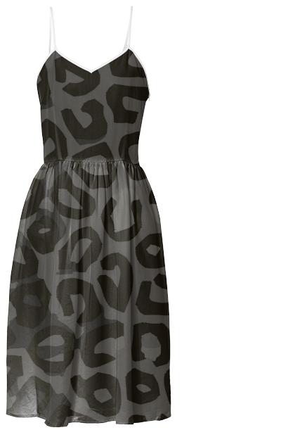 Black Cheetah Abstract Summer Dress