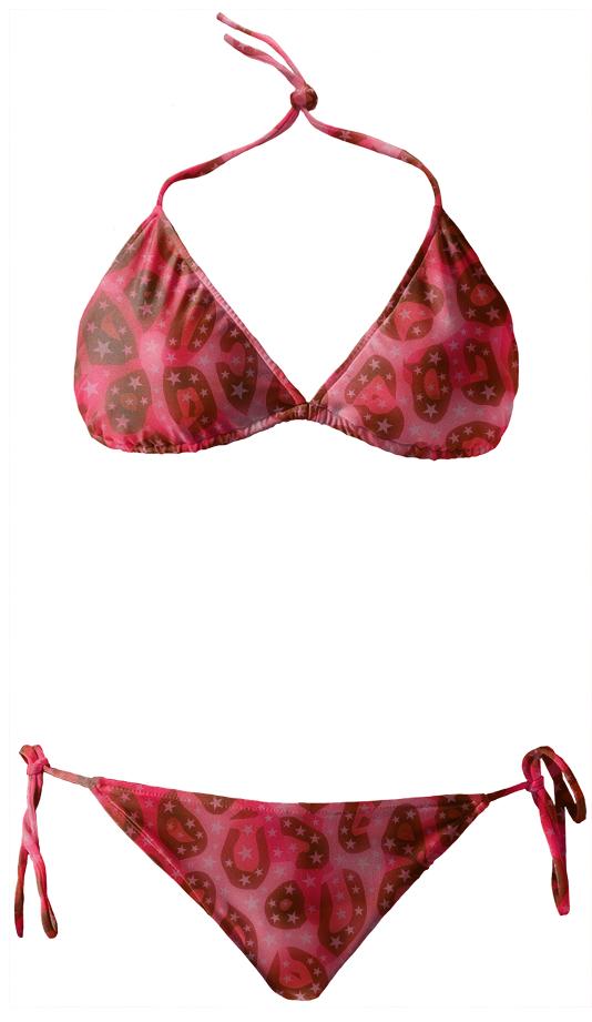 Pink Red Cheetah Gloss Bikini