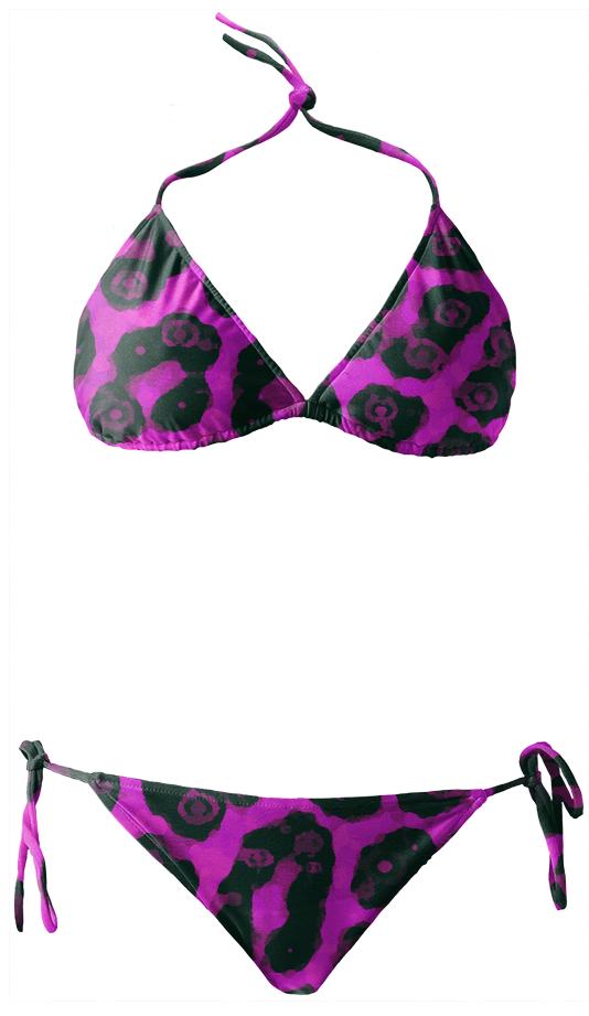 Purple Black Cheetah Bikini