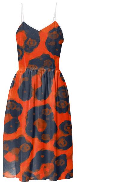 Florescent Orange Cheetah Summer Dress