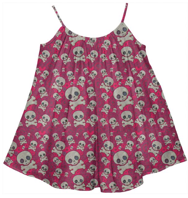 Cute Skulls Girls Summer Dress