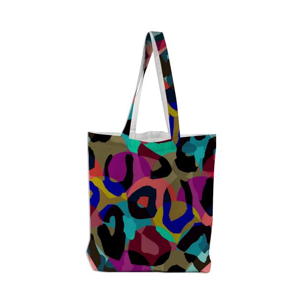 Rainbow Cheetah Abstract Pattern Alloverprint Tote Bag