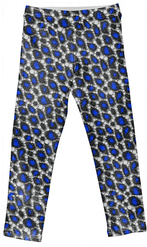 Blue Cheetah Bling Kid s Leggings
