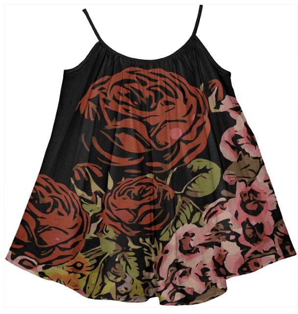 Beautiful Abstract Roses Kid s Tent Dress