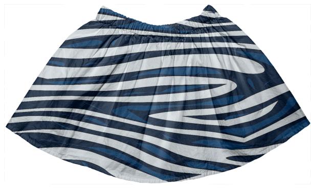 Blue Zebra Print Kids Skirt