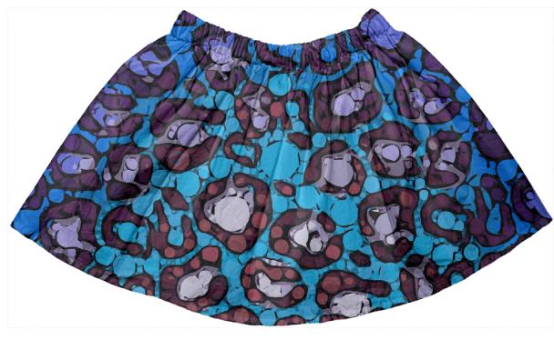 Blue Cheetah Abstract Girls Skirt