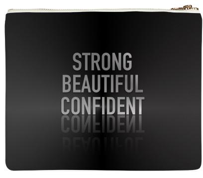 Shiny Black Strong Beautiful Confident Neoprene Clutch Bag