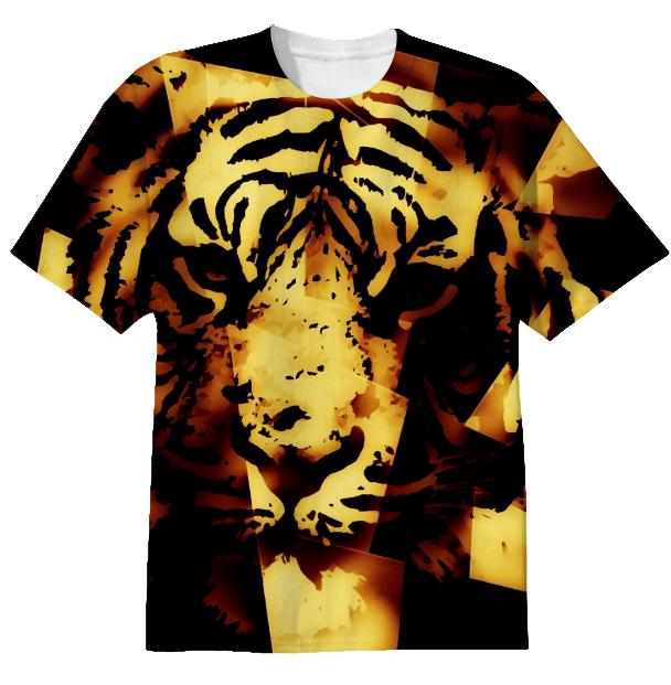Gorgeous Golden Tiger Alloverprint Tshirt