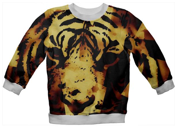 Gold Black Tiger Abstract Kid s Sweatshirt