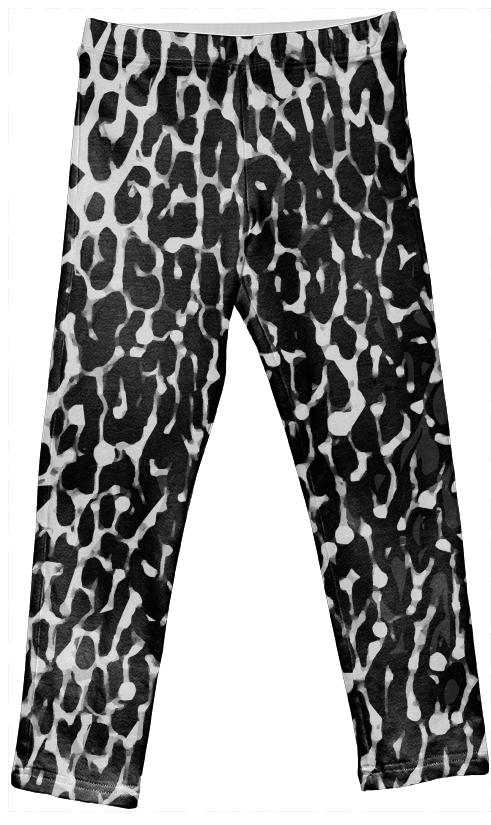 Black White Cheetah Abstract Pattern Kid s Leggings