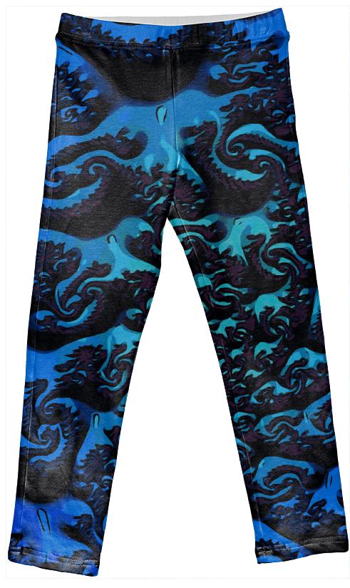 Blue Turquoise Kid s Abstract Leggings
