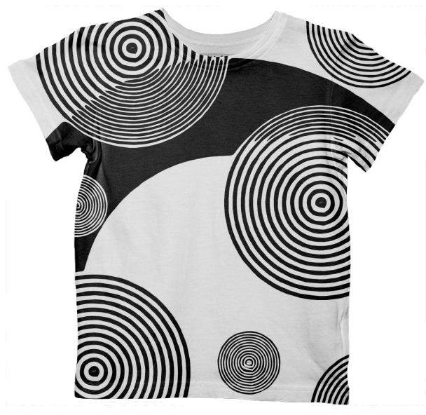 Black White Retro Pattern Kid s Tshirt