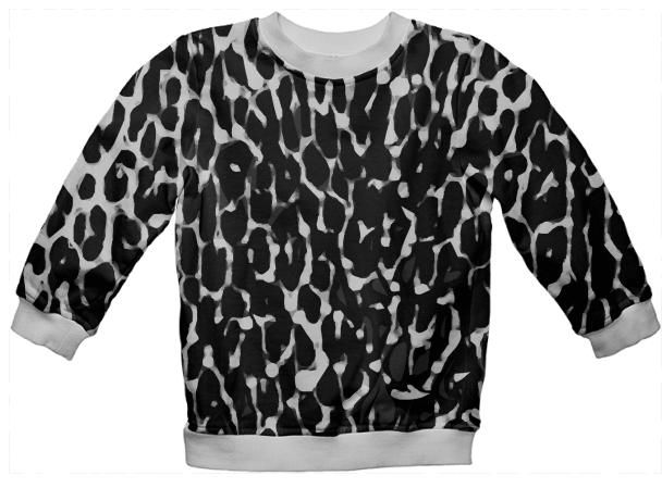 Black White Cheetah Abstract Kid s Sweatshirt