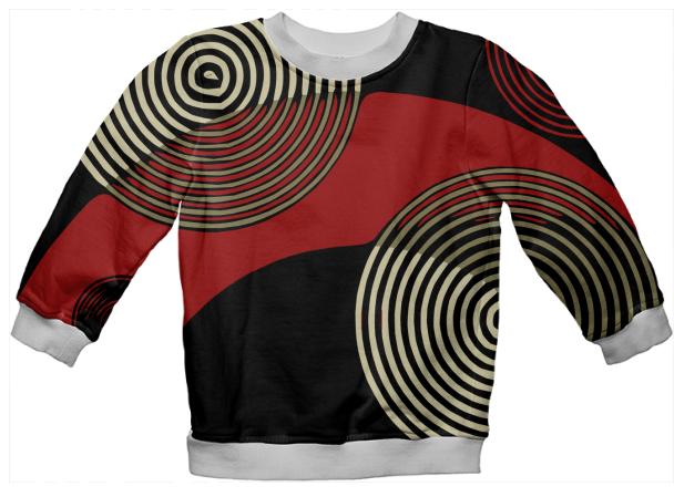 Red Black Retro Pattern Kid s Sweatshirt