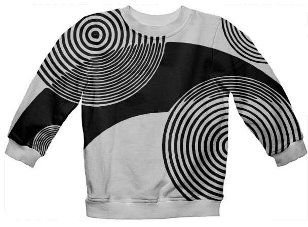 Black White Retro Pattern Kid s Sweatshirt