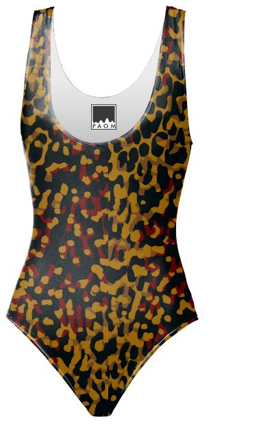 Earth Tone Cheetah Abstract Full Swimsuits