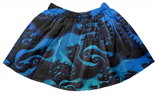 Beautiful Turquoise Blue Fractal Kid s Skirt