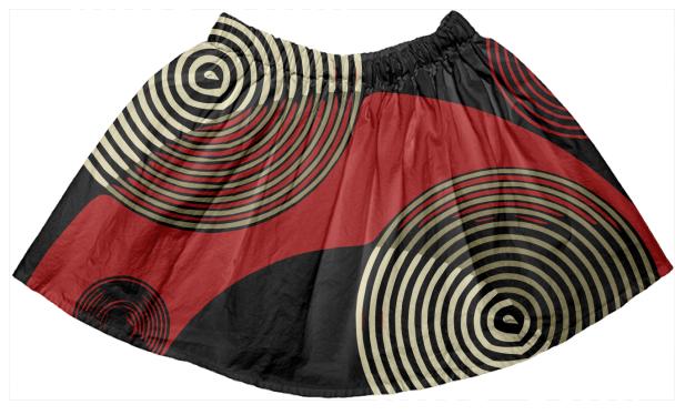 Red Black Retro Pattern Kid s Skirt