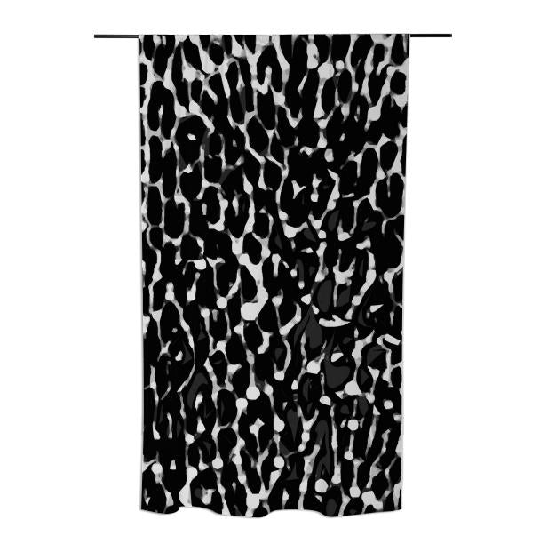 Black White Leopard Abstract Curtains