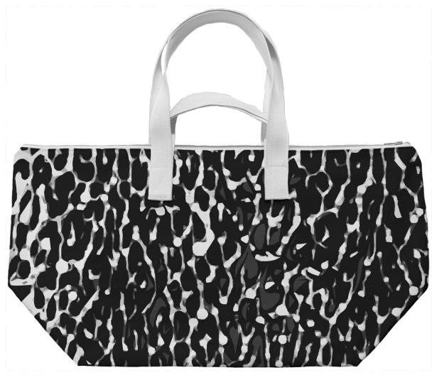 Black White Leopard Weekend Bag