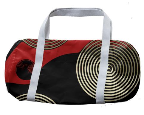 Red Black Retro Pattern Duffle Bag