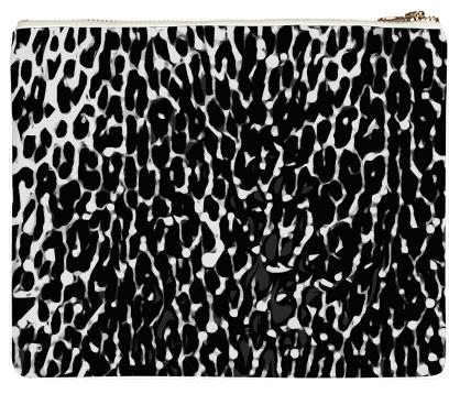 Black White Cheetah Abstract Neoprene Clutch
