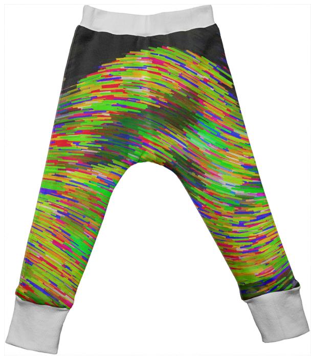 Neon Green Yellow Black Abstract Kid s Drop Pants