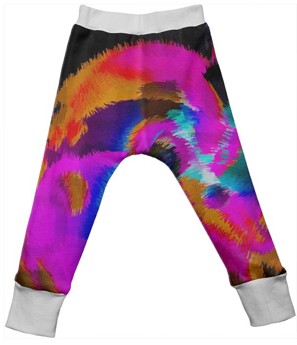 Florescent Pink Blue Abstract Kid s Drop Pants