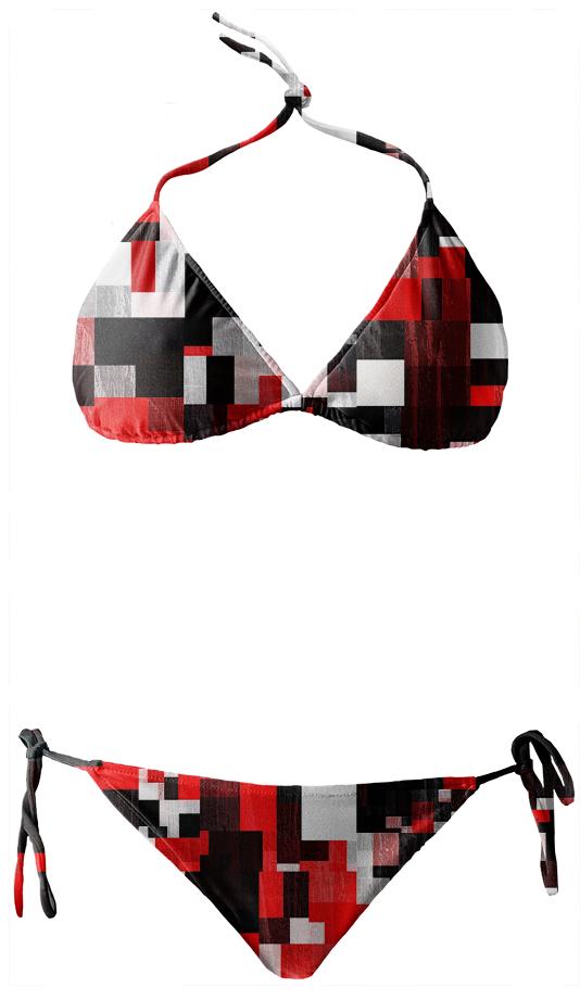 Red Black Checker Bikini